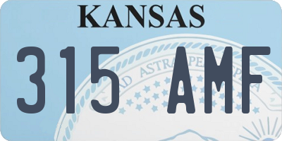 KS license plate 315AMF