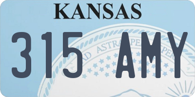 KS license plate 315AMY
