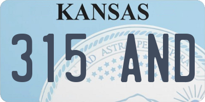 KS license plate 315AND