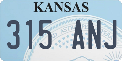 KS license plate 315ANJ