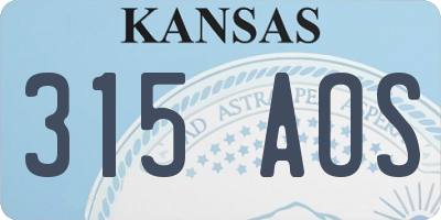 KS license plate 315AOS