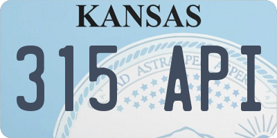 KS license plate 315API