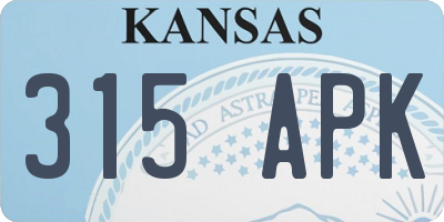 KS license plate 315APK