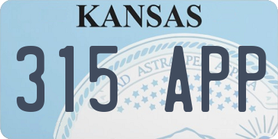 KS license plate 315APP