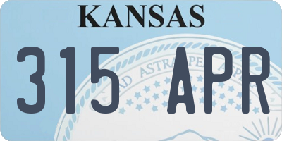 KS license plate 315APR