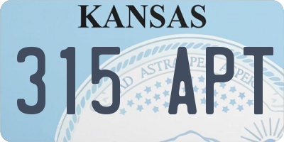 KS license plate 315APT