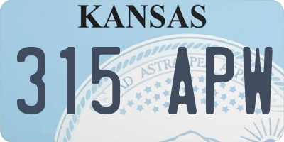 KS license plate 315APW