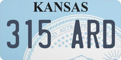 KS license plate 315ARD