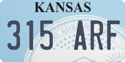 KS license plate 315ARF