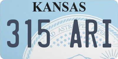 KS license plate 315ARI