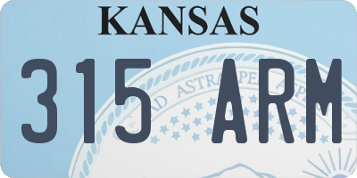 KS license plate 315ARM