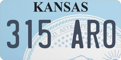 KS license plate 315ARO