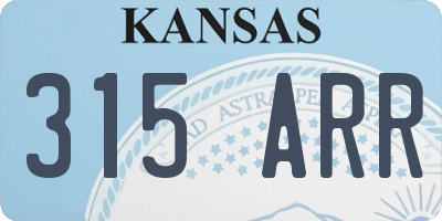 KS license plate 315ARR