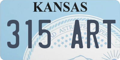 KS license plate 315ART