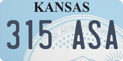 KS license plate 315ASA