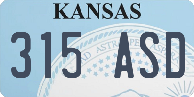 KS license plate 315ASD