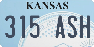 KS license plate 315ASH