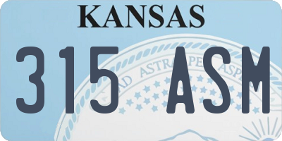 KS license plate 315ASM