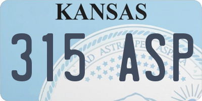 KS license plate 315ASP