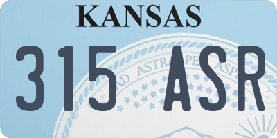 KS license plate 315ASR