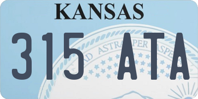 KS license plate 315ATA