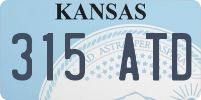 KS license plate 315ATD