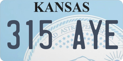 KS license plate 315AYE