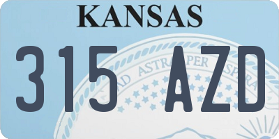 KS license plate 315AZD