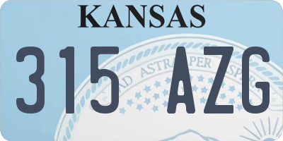KS license plate 315AZG