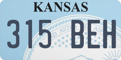 KS license plate 315BEH