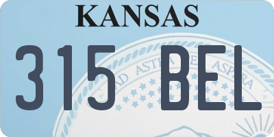 KS license plate 315BEL