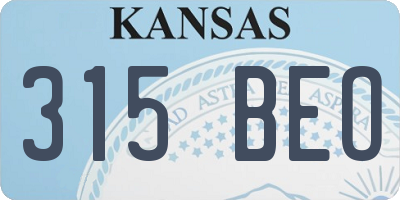 KS license plate 315BEO