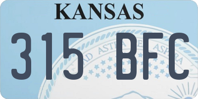 KS license plate 315BFC