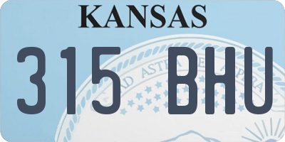 KS license plate 315BHU
