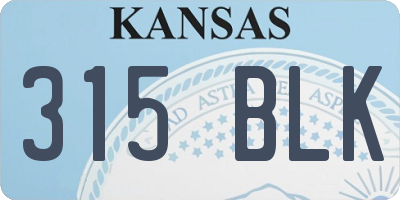 KS license plate 315BLK