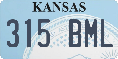 KS license plate 315BML