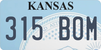 KS license plate 315BOM