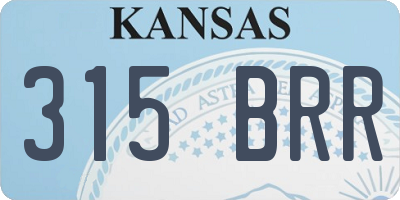 KS license plate 315BRR