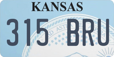 KS license plate 315BRU
