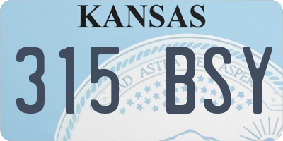 KS license plate 315BSY