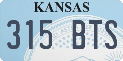 KS license plate 315BTS
