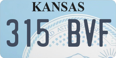 KS license plate 315BVF