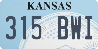 KS license plate 315BWI