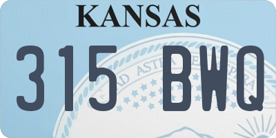 KS license plate 315BWQ