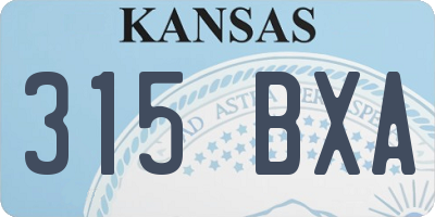 KS license plate 315BXA