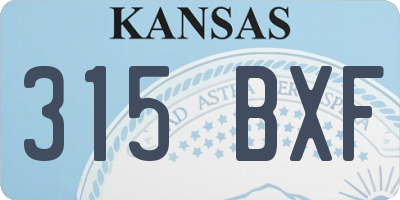 KS license plate 315BXF