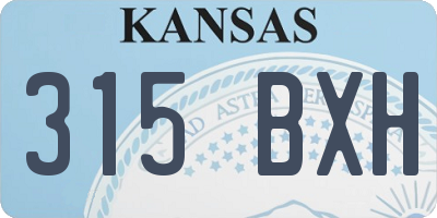 KS license plate 315BXH
