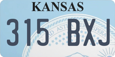 KS license plate 315BXJ