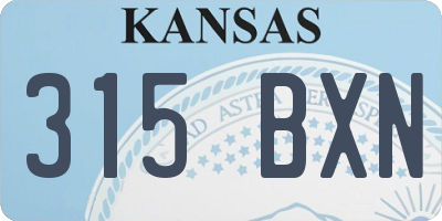 KS license plate 315BXN