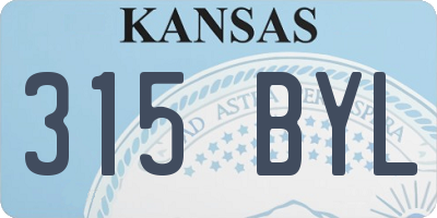 KS license plate 315BYL